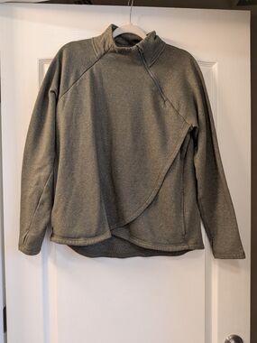 RBX Active Women's Zip Mock Neck Wrap Fleece Pullover Sweatshirt Olive Green